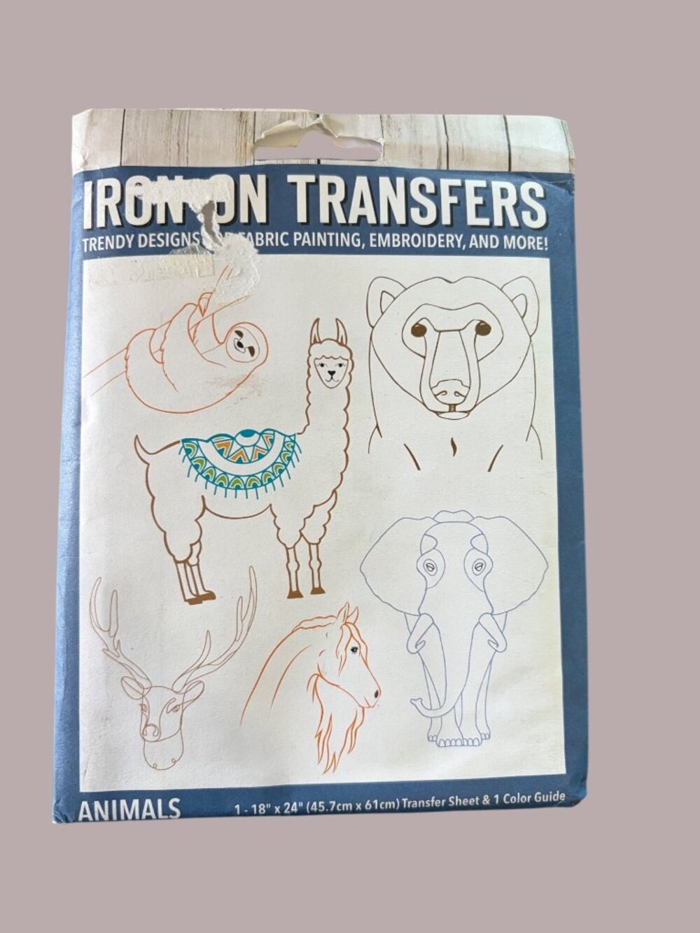 Animal-Themed Iron-On Transfers For Fabric Painting Embroidery & DIY
